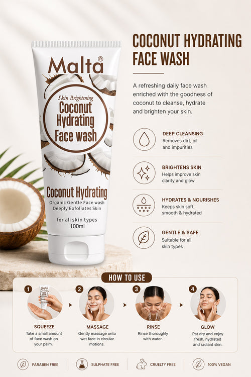 Malta Coconut Hydrating Face Wash - Skin Brightening
