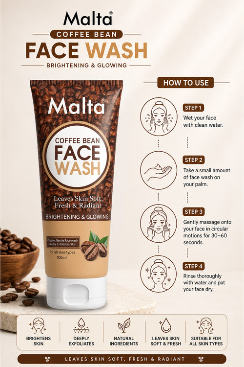 Malta Coffee Bean Face Wash - Brightening & Glowing