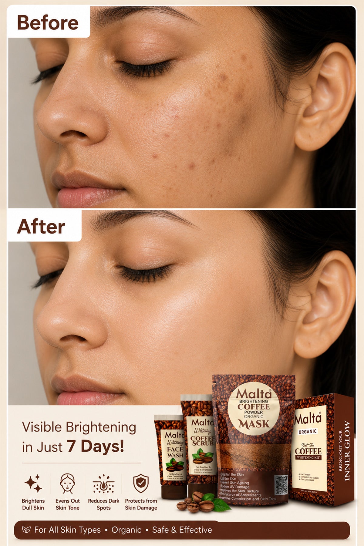 Malta Organic Skin Coffee Kit  | Your Daily Skin Ritual