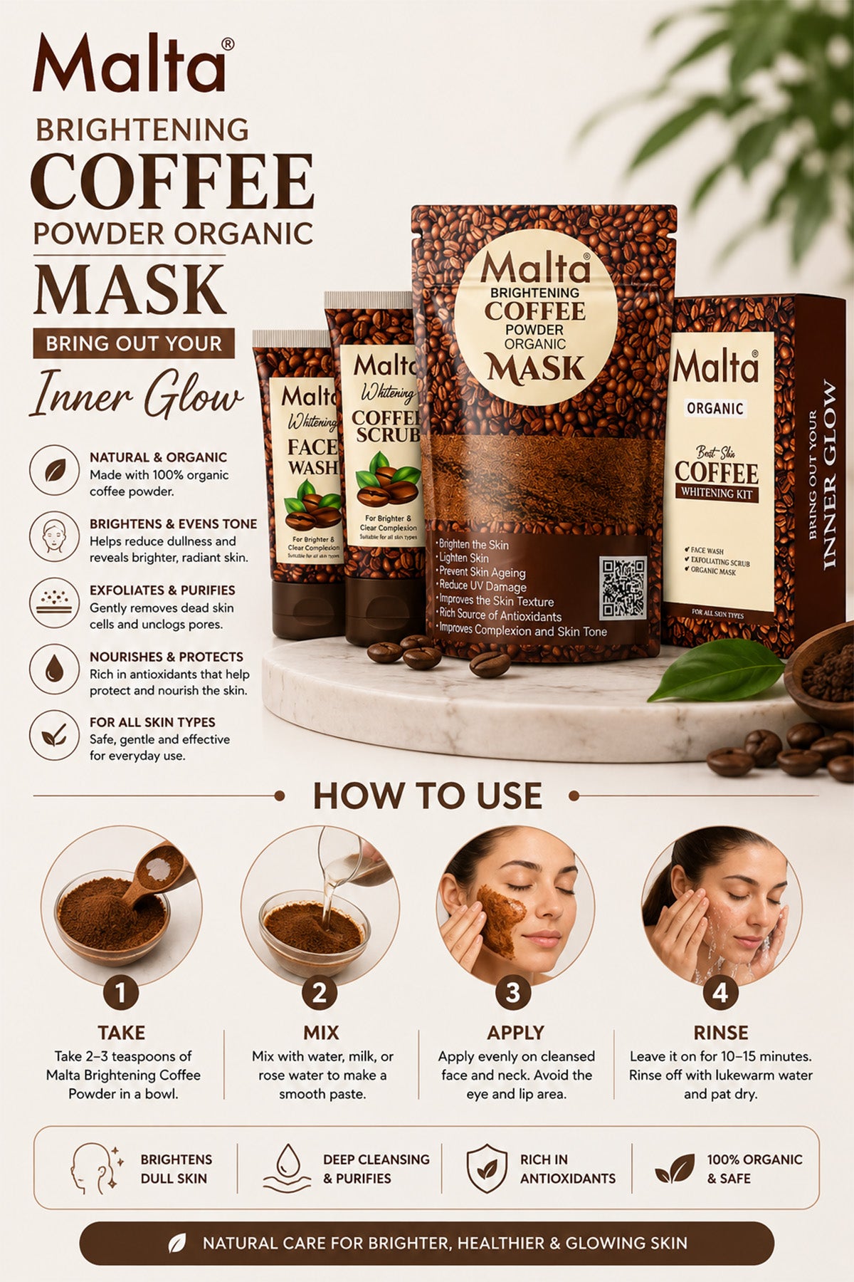 Malta Organic Skin Coffee Kit  | Your Daily Skin Ritual