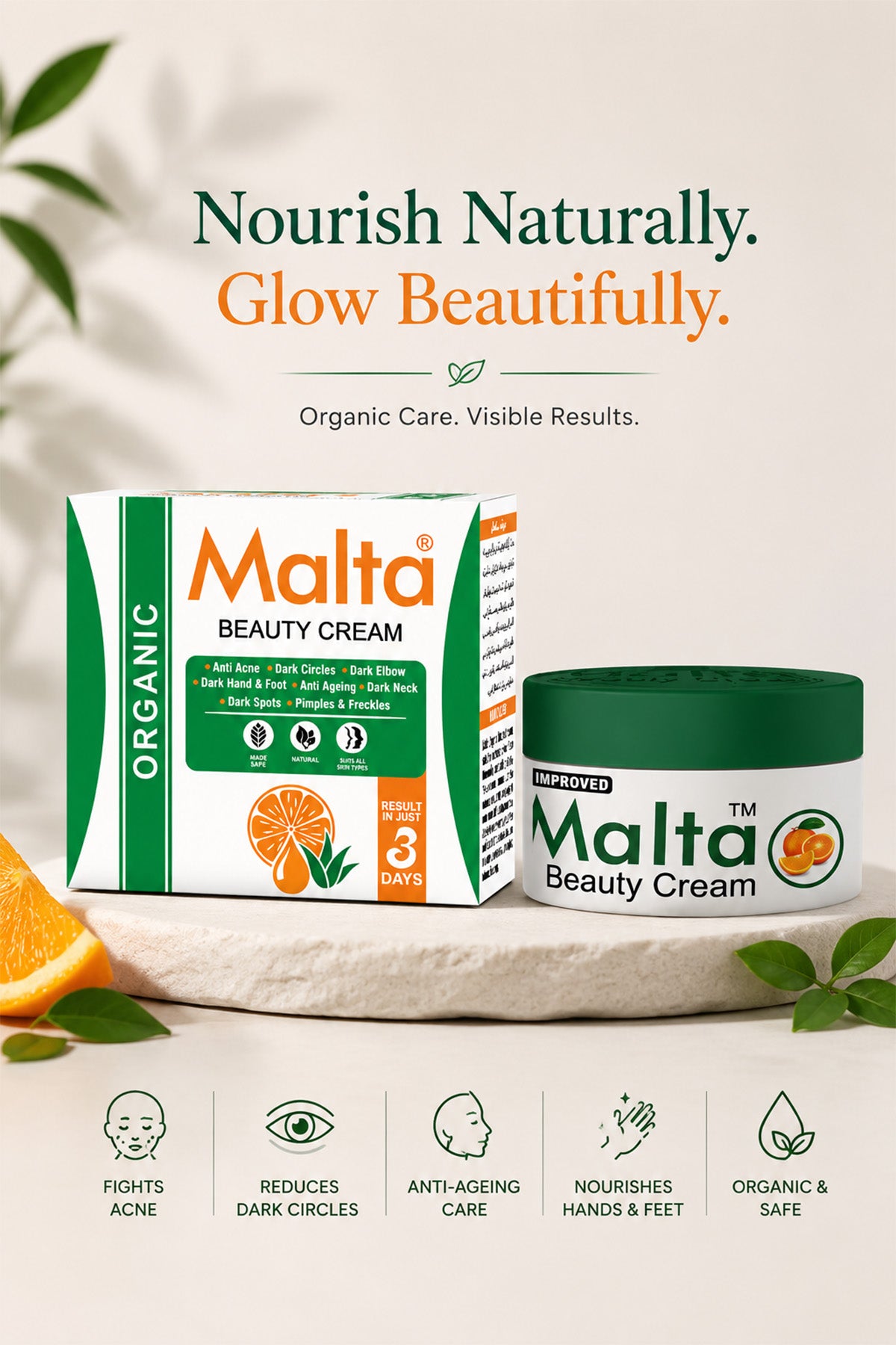 Malta Organic Whitening Beauty Cream