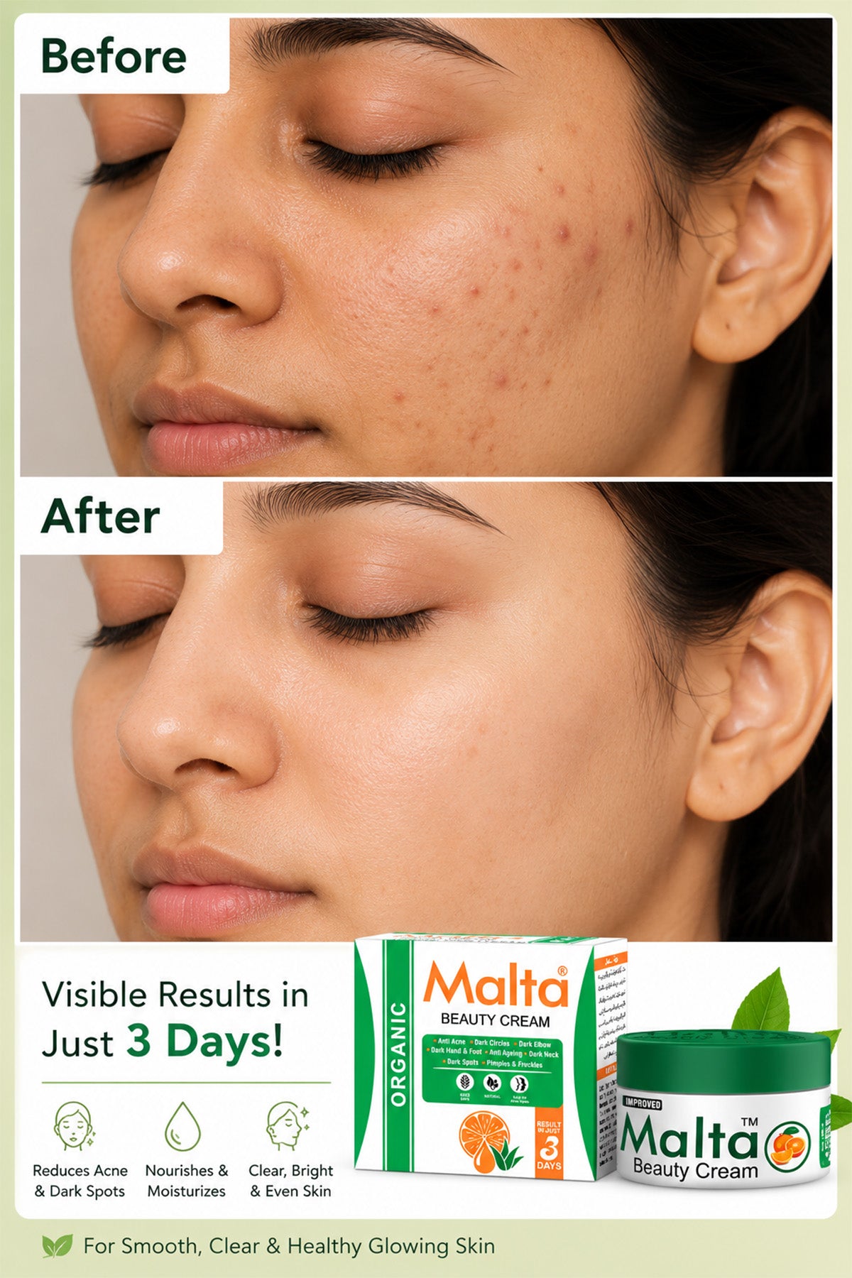 Malta Organic Whitening Beauty Cream