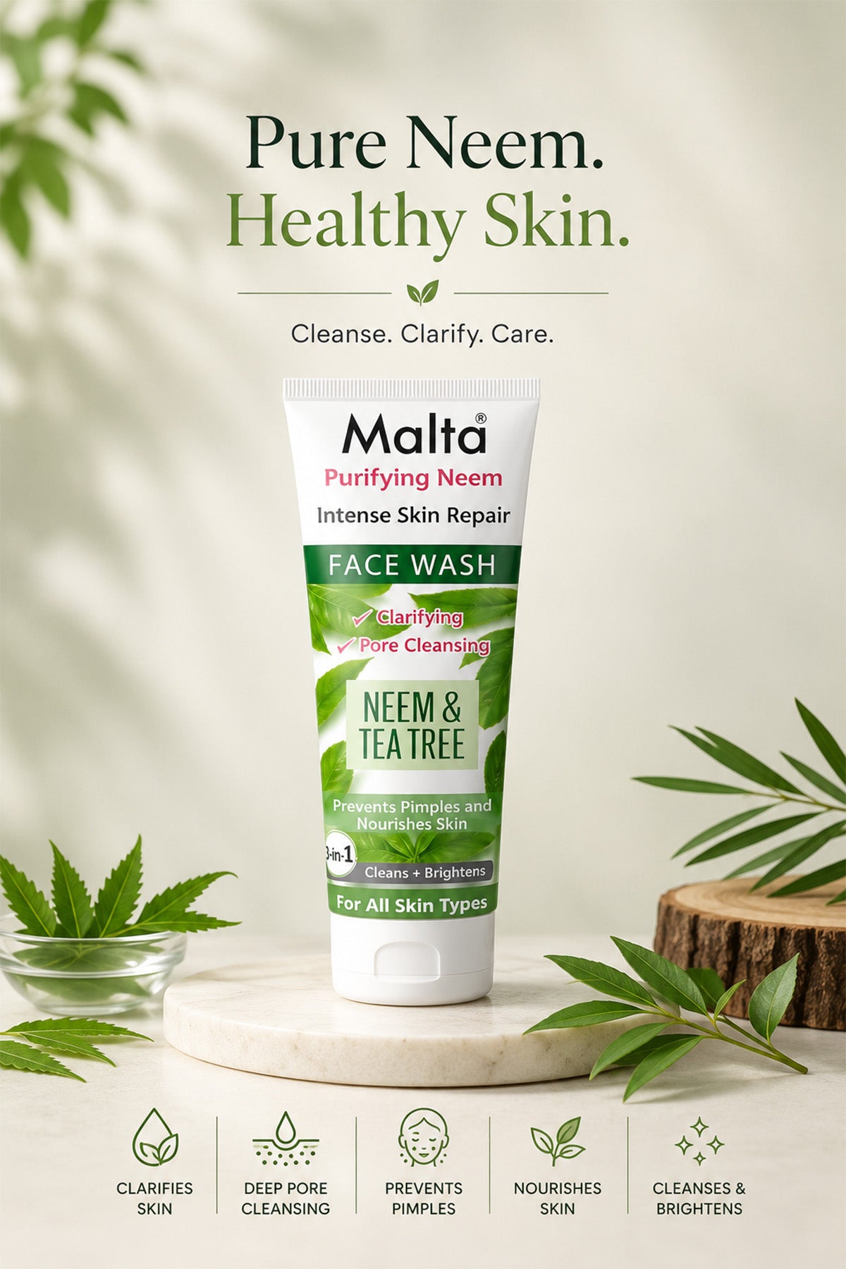 Malta Neem & Tea Tree Face Wash
