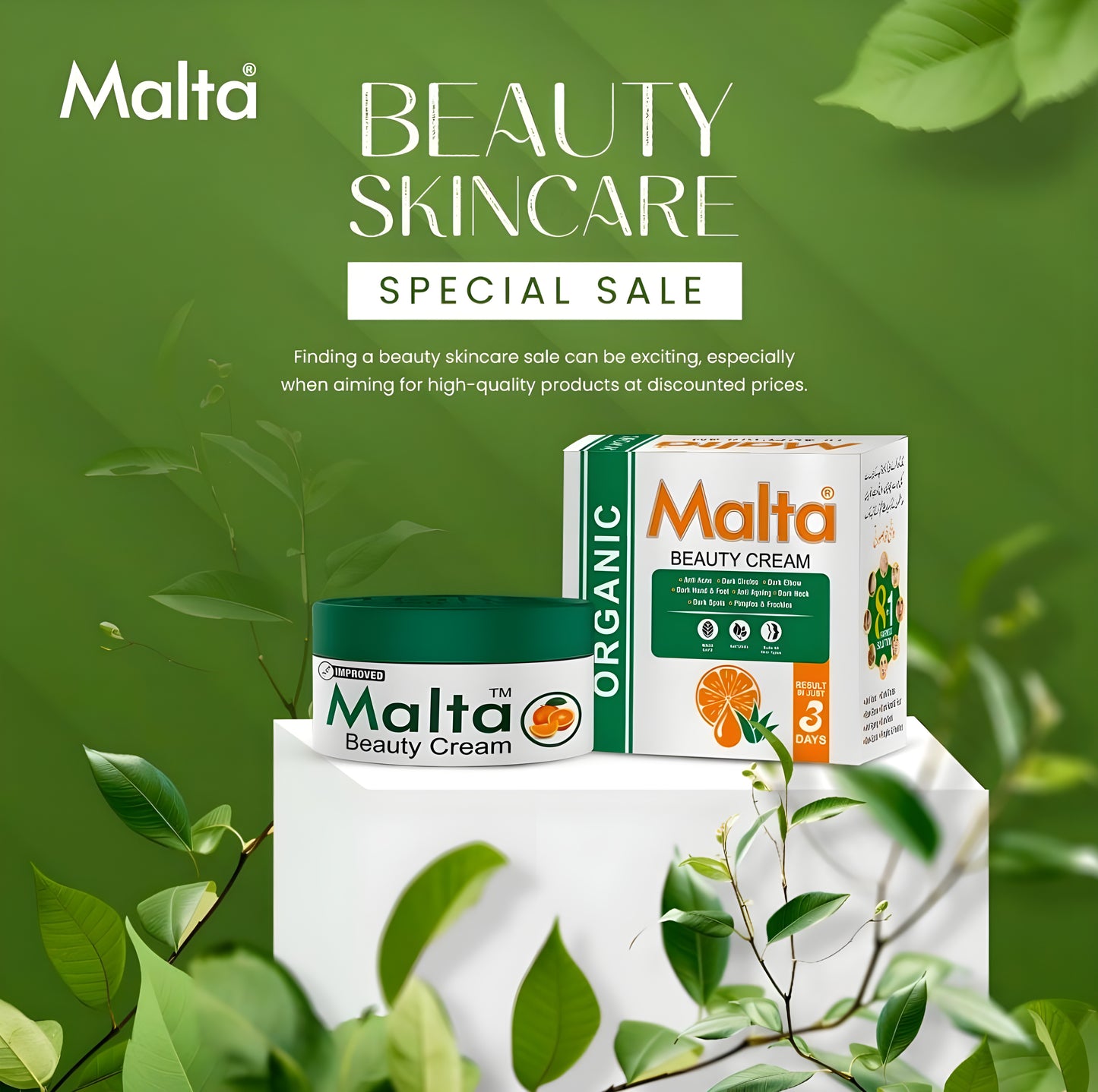 Malta Organic Whitening Beauty Cream